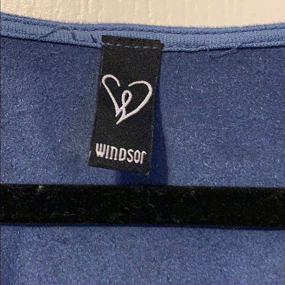 Navy suede long sleeve bodysuit - Picture 4 of 5